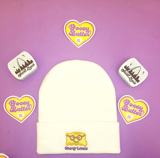 Gooey Louie White Beanie Hat SHIPPING INCLUDED
