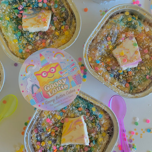 Six (6) RAINBOW UNICORN Baby Louies Gooey Butter Cake Flavor SHIPPING INCLUDED