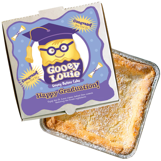HAPPY GRADUATION Gooey Louie Box– Original Gooey Butter Cake LOCAL PICKUP