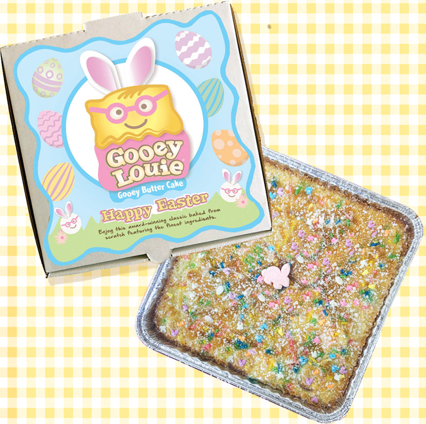 Gooey Louie® Happy Easter Gooey Butter Cake with Easter Sprinkles & Bunny Marshmallow