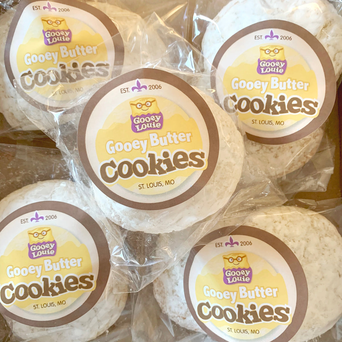 Six (6) Gooey Louie Gooey Butter Cookies Large Size Gooey Louie Gooey