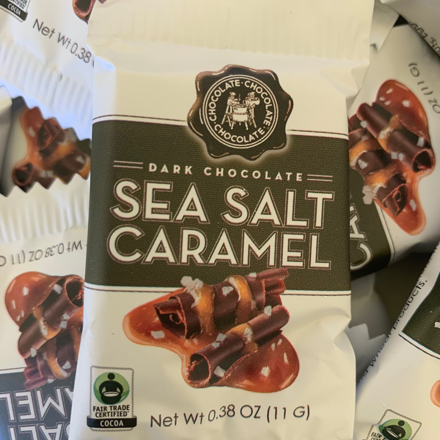 Chocolate Chocolate Chocolate Dark Chocolate Sea Salt Caramel Individual Square