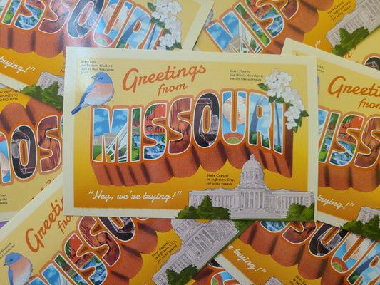 Missouri Postcard by Jillian Kaye Art LOCAL PICKUP