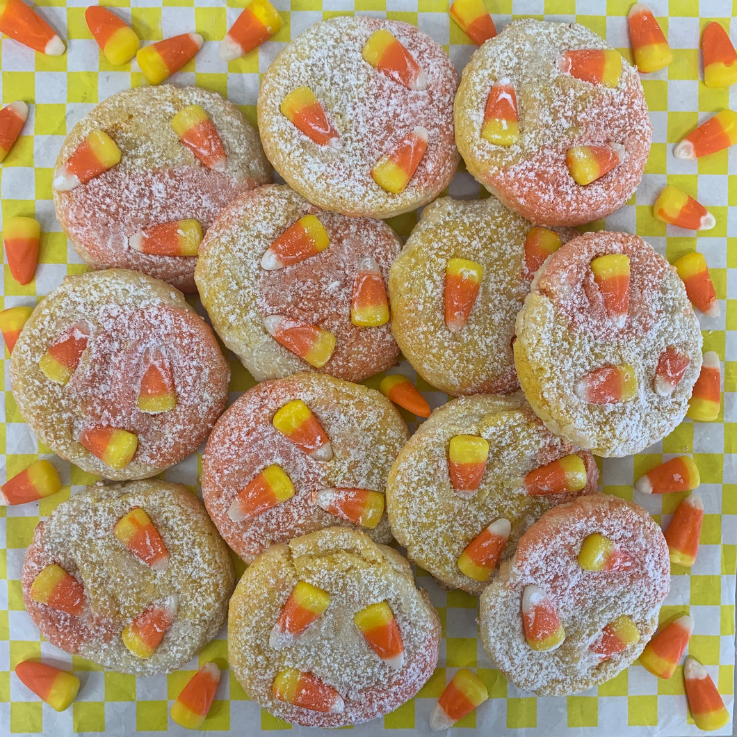 One Dozen CHILDREN OF THE CANDY CORN Halloween Gooey Butter Cookies LOCAL PICKUP