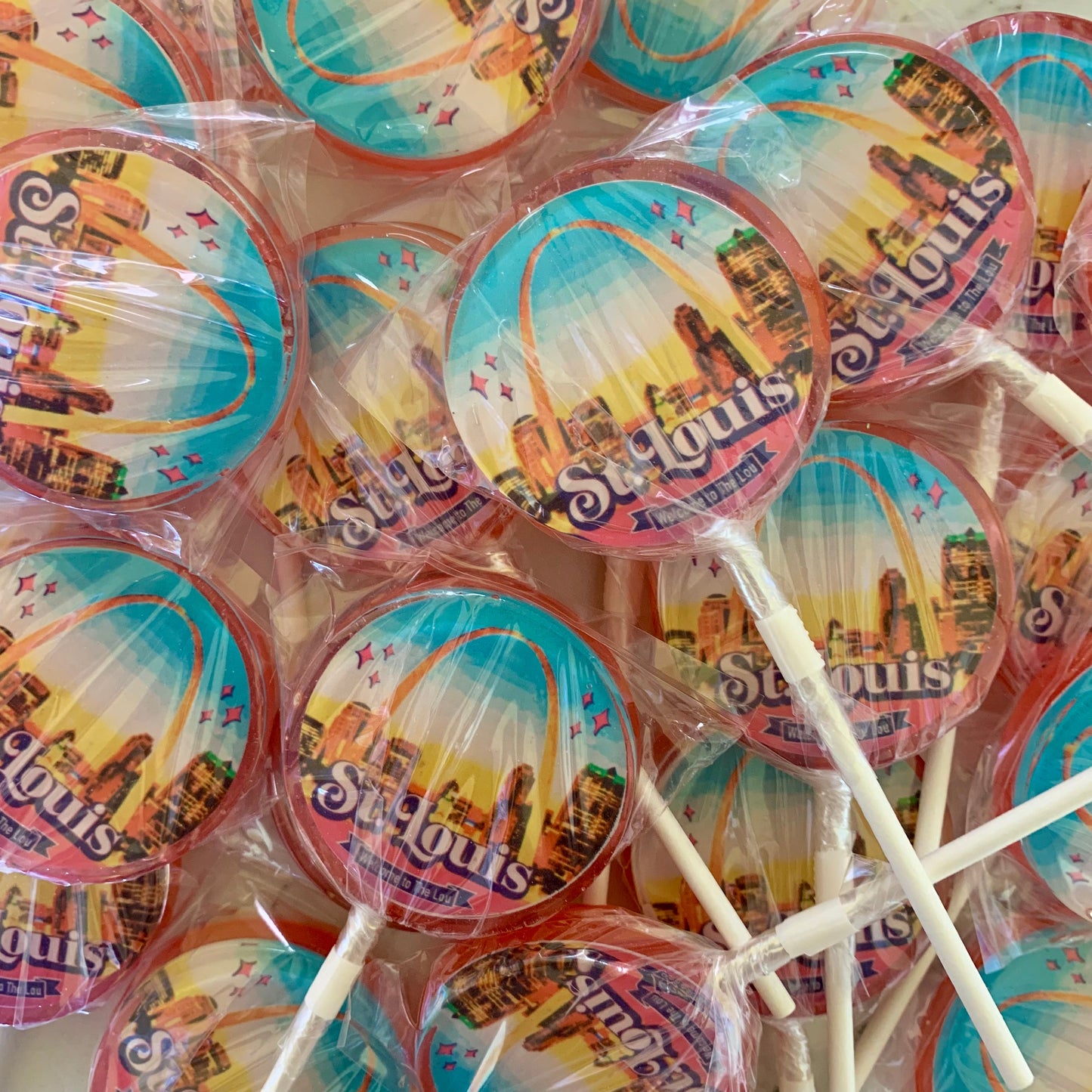 Dozen (12) St. Louis Skyline Lollipops 2.25" (Bulk) SHIPPING INCLUDED