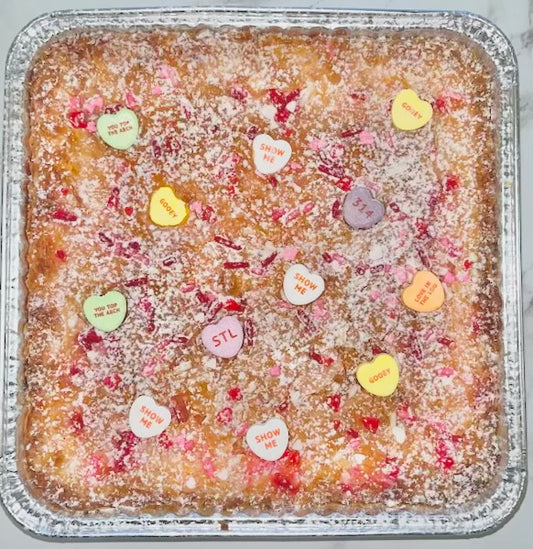 STL Conversation Heart Gooey Butter Cake