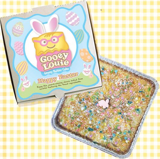 Gooey Louie® Happy Easter Gooey Butter Cake with Easter Sprinkles & Bunny Marshmallow