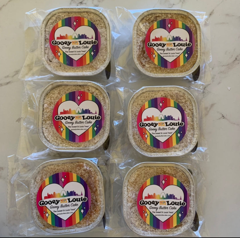 Six (6) PRIDE Individual Servings Gooey Butter Cakes SHIPPING INCLUDED