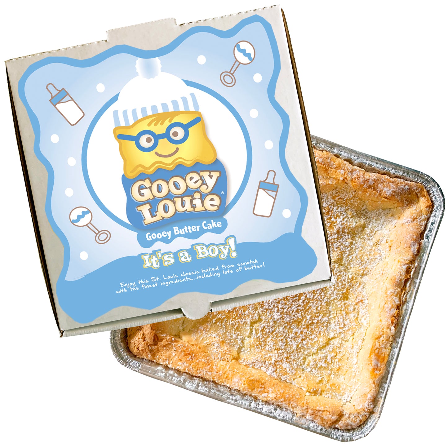 IT'S A BOY! Gooey Louie Gift Box– Gooey Butter Cake LOCAL PICKUP