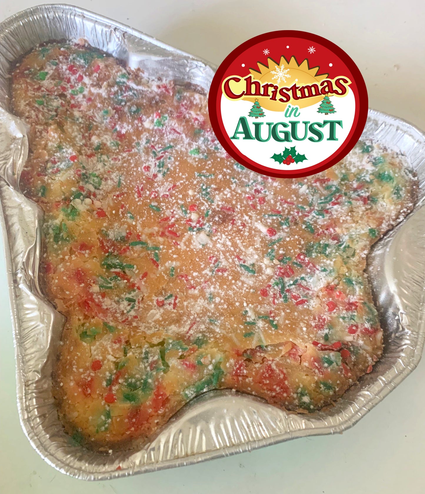 Have Yourself a Gooey Butter Christmas — GreenTree-Shaped Tin — Original with Sprinkles