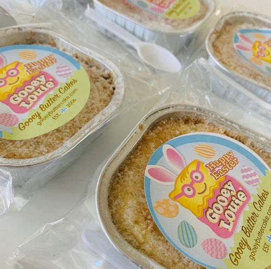 Six (6) Happy Easter Individual Serving Gooey Butter Cakes LOCAL PICKUP